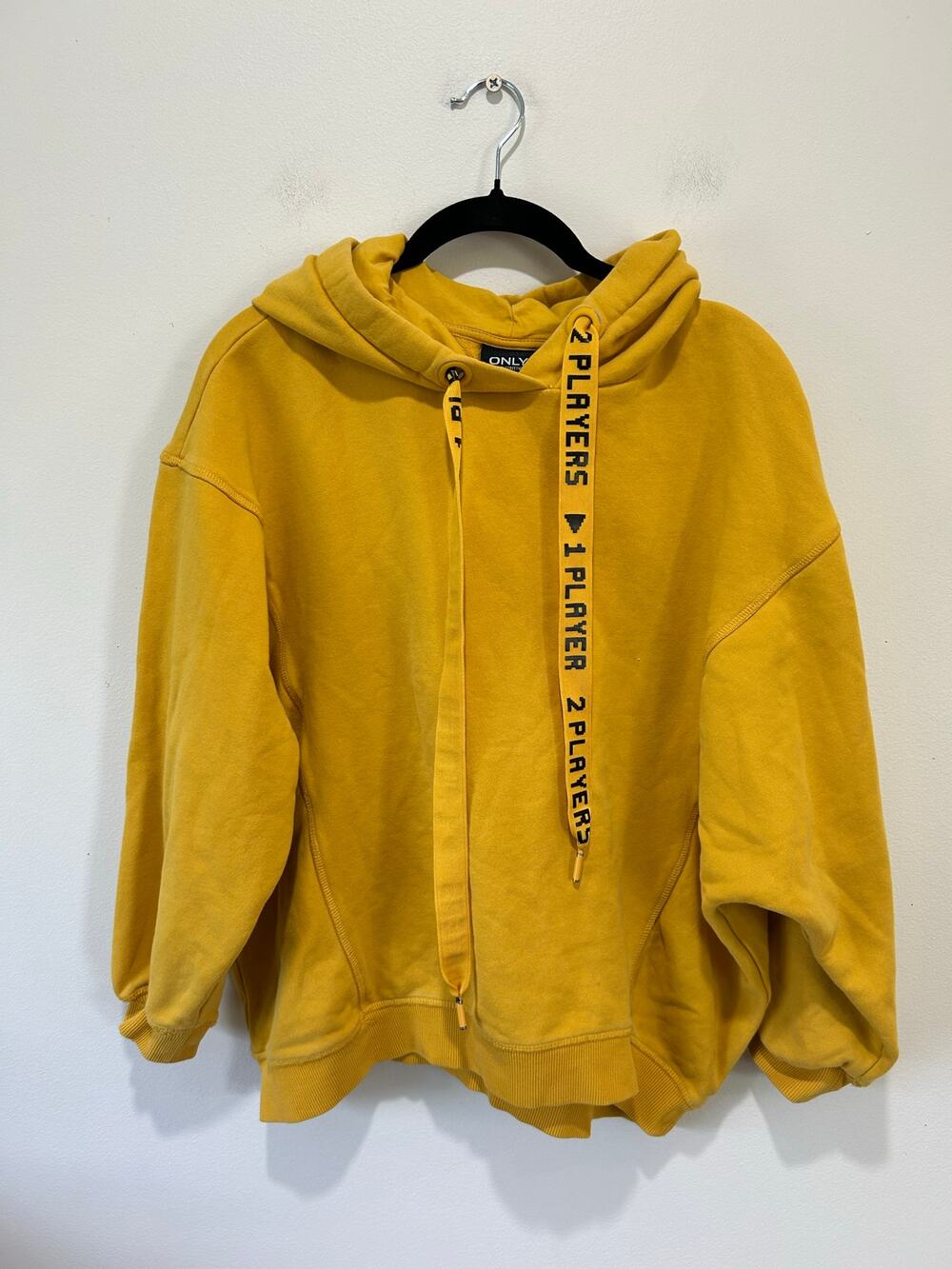 Only True Streetwear yellow hoodie size S gaming graphic